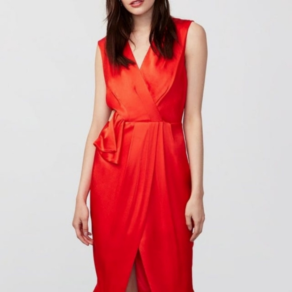 RACHEL Rachel Roy Cut-Out Sleeveless Midi Dress in Red Sz 10 NWT - Picture 7 of 7